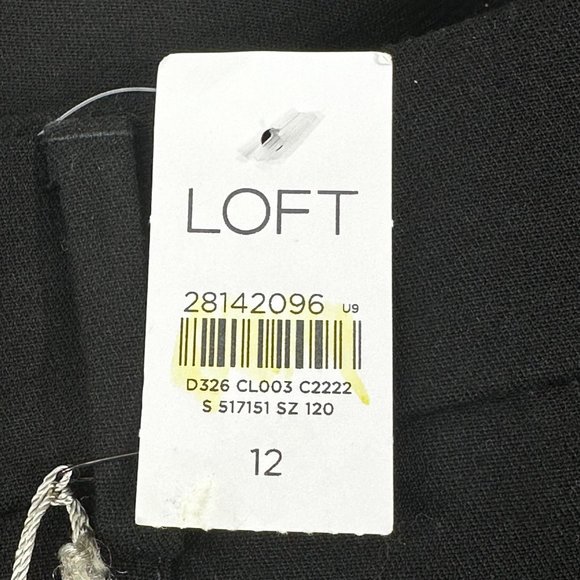 The Loft Women's Sz 12 Pant High Waist Straight Through Hip Black New With Tags - Picture 5 of 16